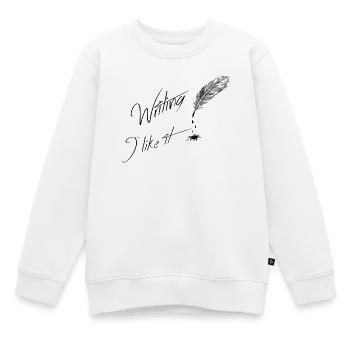 Writing i like it - Sweat Premium enfant bio - blanc - Devant - AI Model Kid Male (0cm)