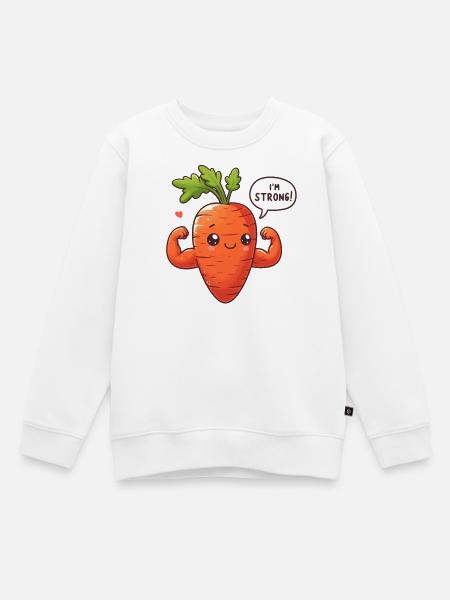Kawaii-Karottenmuskel - Kinder Premium Organic Sweatshirt - Weiß