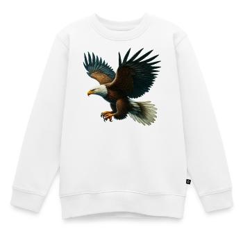 Adler - Kinder Premium Organic Sweatshirt - Weiß - Vorne - AI Model Kid Male (0cm)