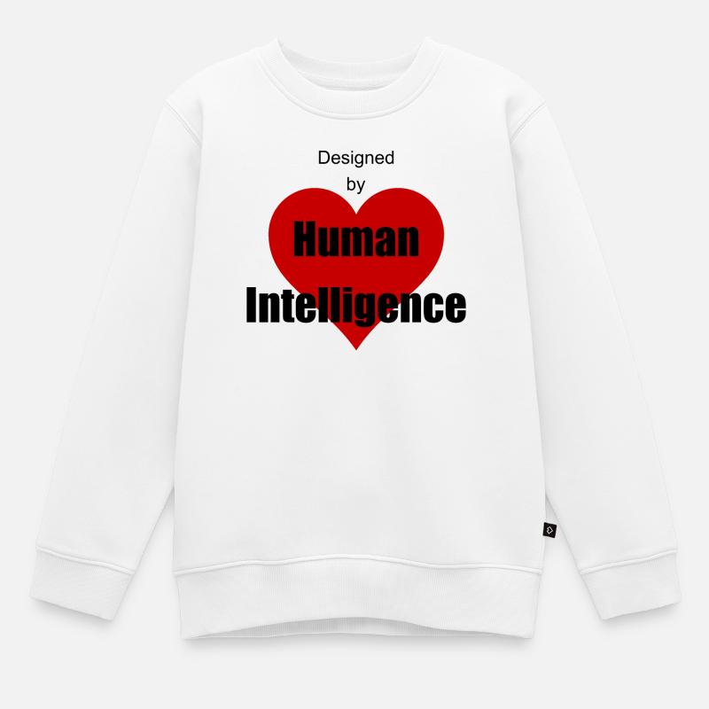 Menschliche Intelligenz - Kinder Premium Organic Sweatshirt - Weiß