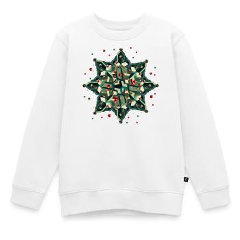 toller Weihnachtsstern im geometrischen Stil - Kinder Premium Organic Sweatshirt - Weiß - Vorne - AI Model Kid Male (0cm)