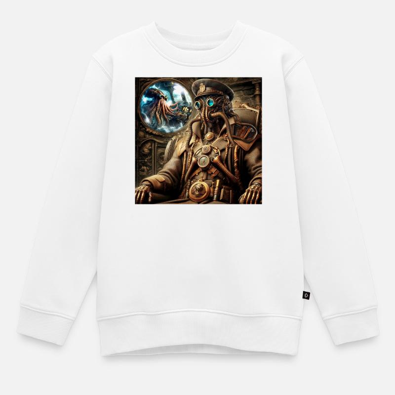 Captain Nemo Steampunk - Kids Premium Organic Sweatshirt - white