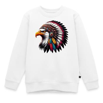 Amerikanischer Indianer Adler Amerikanische Rothaut - Kinder Premium Organic Sweatshirt - Weiß - Vorne - AI Model Kid Male (0cm)