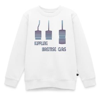 KUPPLUNG BREMSE GAS PEDALE - Kinder Premium Organic Sweatshirt - Weiß - Vorne - AI Model Kid Male (0cm)