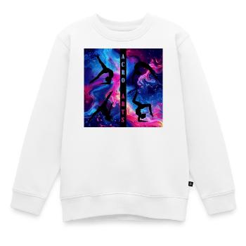 Acro Arts Black on Neon - Kids Premium Organic Sweatshirt - white - Front - AI Model Kid Male (0cm)