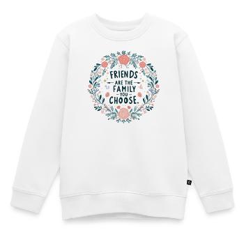 Friends are the family you choose - Kinder Premium Organic Sweatshirt - Weiß - Vorne - AI Model Kid Male (0cm)