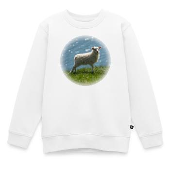 Junges Island Schaf auf Wiese - Kinder Premium Organic Sweatshirt - Weiß - Vorne - AI Model Kid Male (0cm)