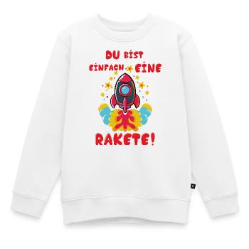 Rakete - Kinder Premium Organic Sweatshirt - Weiß - Vorne - AI Model Kid Male (0cm)