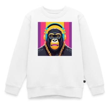 Gorilla, Primat, Affe - Kinder Premium Organic Sweatshirt - Weiß - Vorne - AI Model Kid Male (0cm)