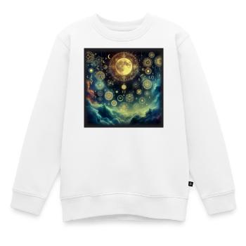 Astrologie mystique - Sweat Premium enfant bio - blanc - Devant - AI Model Kid Male (0cm)