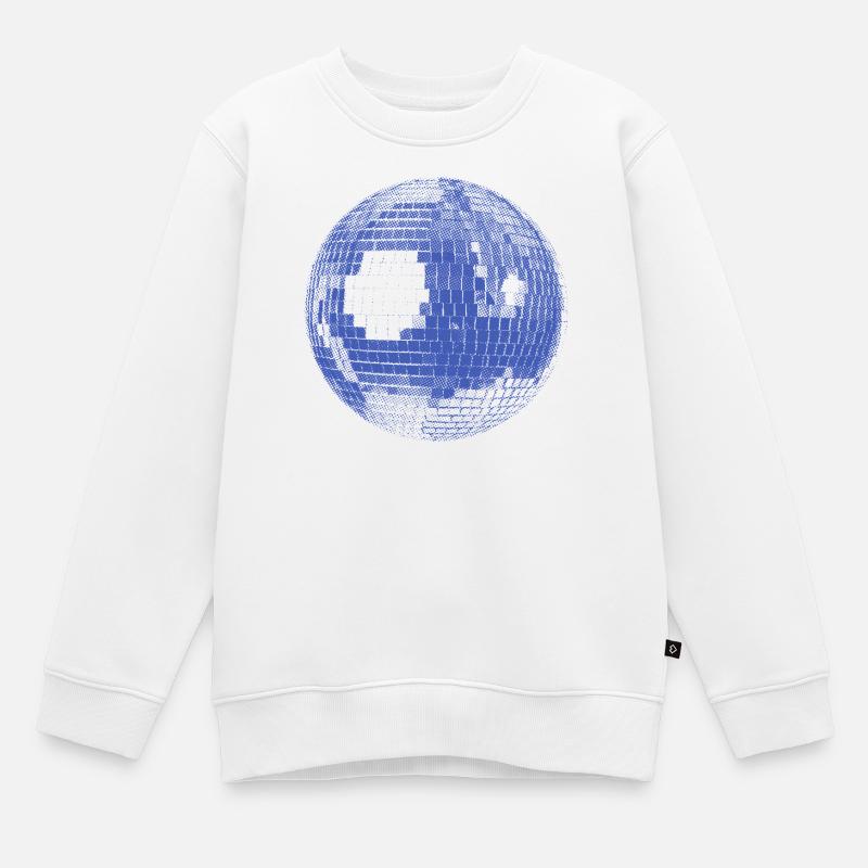 Disco Ball – Retro Party Vibes - Kinder Premium Organic Sweatshirt - Weiß