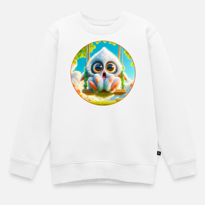 Mignon monstre câlin - Sweat Premium enfant bio - blanc