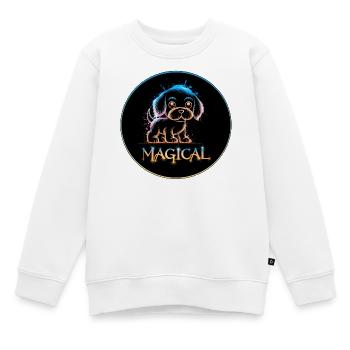 Chiot Magique - Sweat Premium enfant bio - blanc - Devant - AI Model Kid Male (0cm)