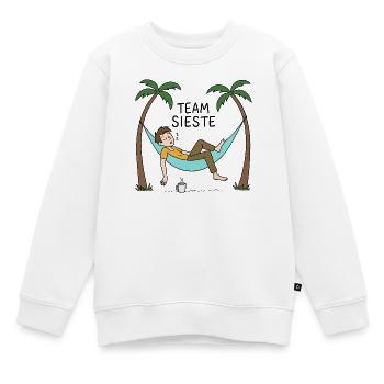 Team Sieste - Hamac & Farniente - Sweat Premium enfant bio - blanc - Devant - AI Model Kid Male (0cm)