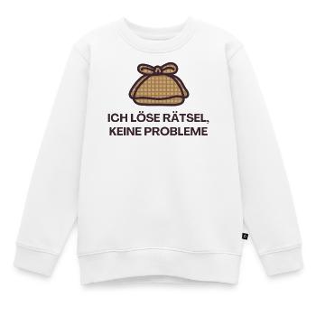 Ich löse Rätsel, keine Probleme - Kinder Premium Organic Sweatshirt - Weiß - Vorne - AI Model Kid Male (0cm)