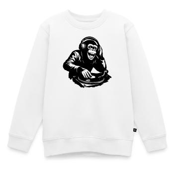 DJ The Monkey Danse à la Banksy - Sweat Premium enfant bio - blanc - Devant - AI Model Kid Male (0cm)
