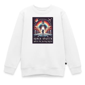 Navette spatiale - Le voyage commence - Sweat Premium enfant bio - blanc - Devant - AI Model Kid Male (0cm)