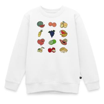 De délicieux fruits variés - Sweat Premium enfant bio - blanc - Devant - AI Model Kid Male (0cm)