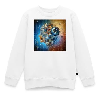 Cosmic Clockwork Fusion - Kids Premium Organic Sweatshirt - white - Front - AI Model Kid Male (0cm)