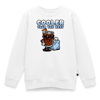 Cola-Figur mit Eiscreme und Sonnenbrille - Kinder Premium Organic Sweatshirt - Weiß - Vorne - AI Model Kid Male (0cm)