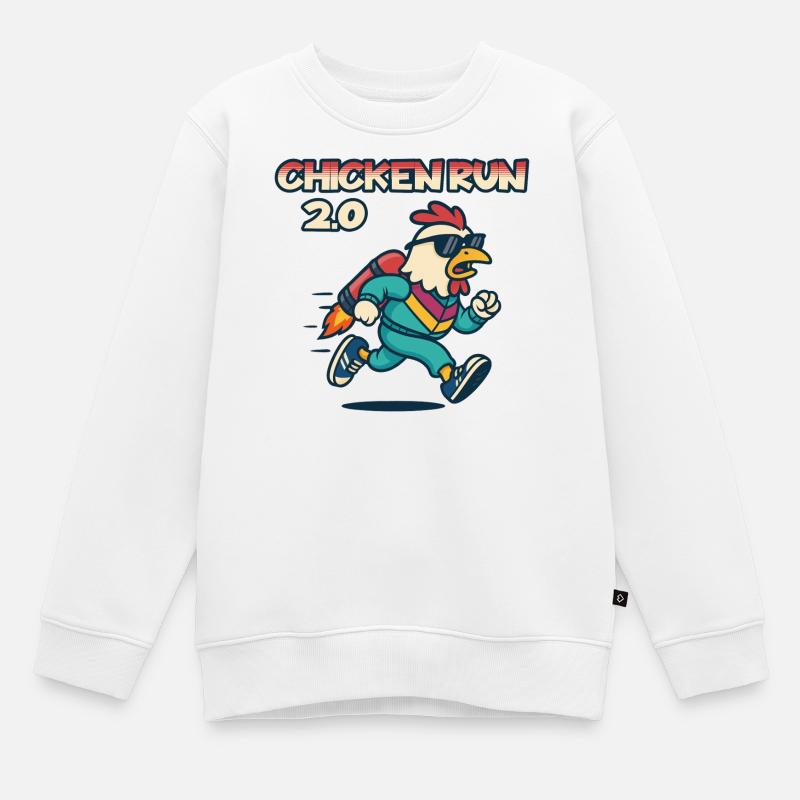 Pack Aventure Chicken Run 2.0 - Sweat Premium enfant bio - blanc