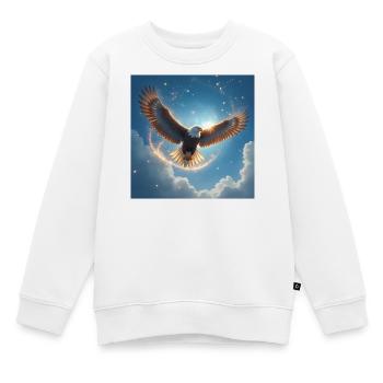 Krafttier Adler am Himmel - Kinder Premium Organic Sweatshirt - Weiß - Vorne - AI Model Kid Male (0cm)
