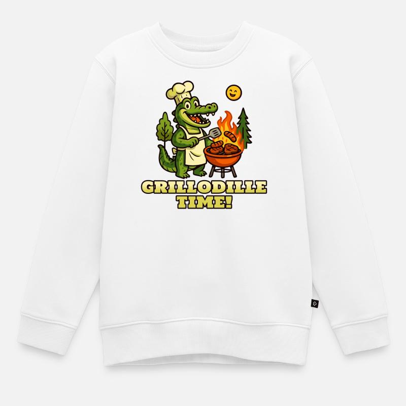 C’est l’heure de la grillodille ! - Sweat Premium enfant bio - blanc
