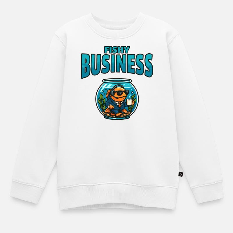 Le commerce de la pêche à l’aquarium - Sweat Premium enfant bio - blanc