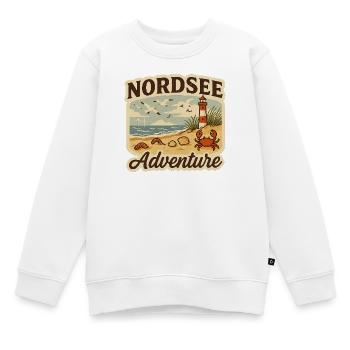 Nordsee Adventure – Urlaub Leuchtturm Krabbe Desig - Kinder Premium Organic Sweatshirt - Weiß - Vorne - AI Model Kid Male (0cm)