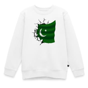 Drapeau du Pakistan - Pakistan - Drapeau cassé - Sweat Premium enfant bio - blanc - Devant - AI Model Kid Male (0cm)