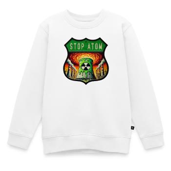 Stop Atom Wappen Design - Kinder Premium Organic Sweatshirt - Weiß - Vorne - AI Model Kid Male (0cm)