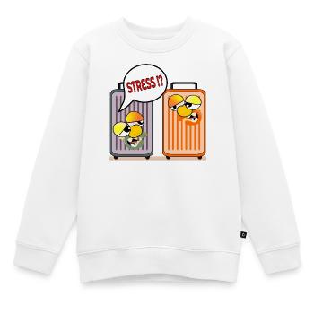VALISE DE VACANCES STRESS VACANCES - Sweat Premium enfant bio - blanc - Devant - AI Model Kid Male (0cm)
