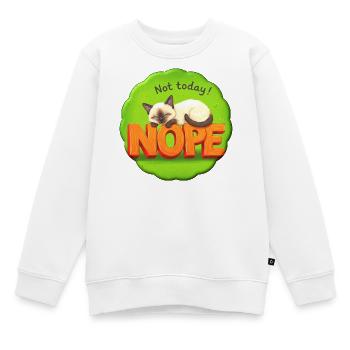 Katze Keine Lust - nicht heute - Kinder Premium Organic Sweatshirt - Weiß - Vorne - AI Model Kid Male (0cm)