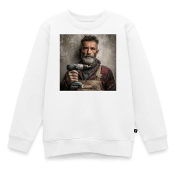 Mein Akkuschrauber ist mein Therapeut - Kinder Premium Organic Sweatshirt - Weiß - Vorne - AI Model Kid Male (0cm)