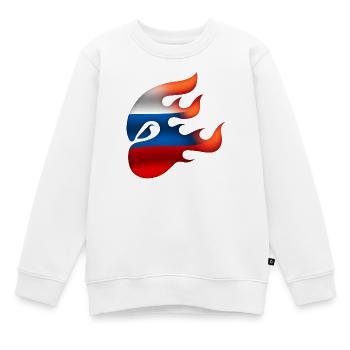 Drapeau de la Russie - Russie - Ninja - Sweat Premium enfant bio - blanc - Devant - AI Model Kid Male (0cm)
