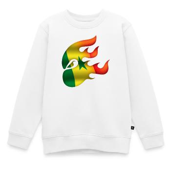 Drapeau du Sénégal - Sénégal - Ninja - Sweat Premium enfant bio - blanc - Devant - AI Model Kid Male (0cm)