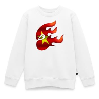 Vietnam Flagge - Vietnam - Ninja - Kinder Premium Organic Sweatshirt - Weiß - Vorne - AI Model Kid Male (0cm)