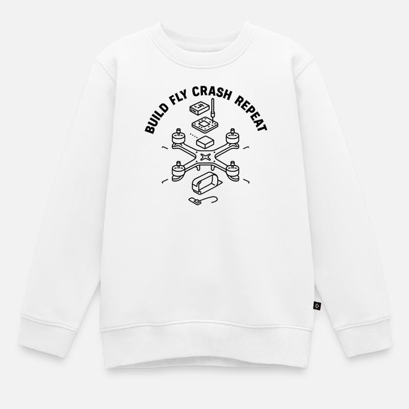 Conception de drones de construction d’aéronefs - Sweat Premium enfant bio - blanc