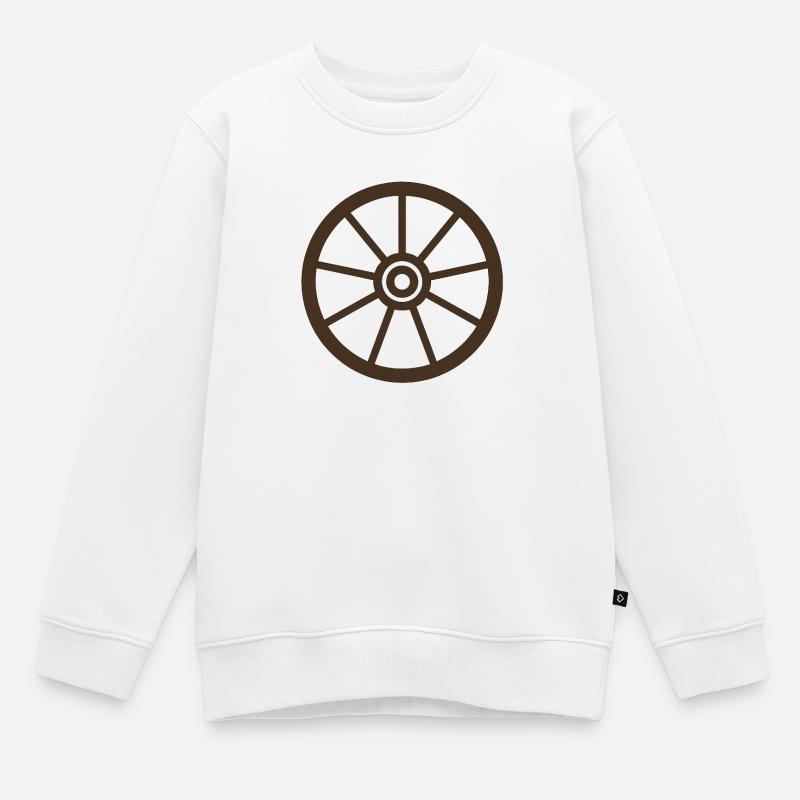 Roue - Sweat Premium enfant bio - blanc