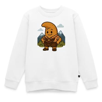 Lederhosen Kipferl - Kinder Premium Organic Sweatshirt - Weiß - Vorne - AI Model Kid Male (0cm)
