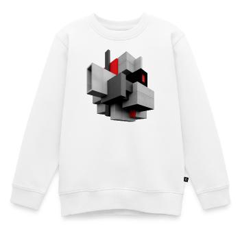 Cube - Kinder Premium Organic Sweatshirt - Weiß - Vorne - AI Model Kid Male (0cm)