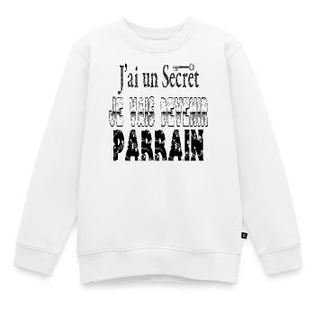 Ich habe ein Geheimnis, ich werde Pate - Kinder Premium Organic Sweatshirt - Weiß - Vorne - AI Model Kid Male (0cm)