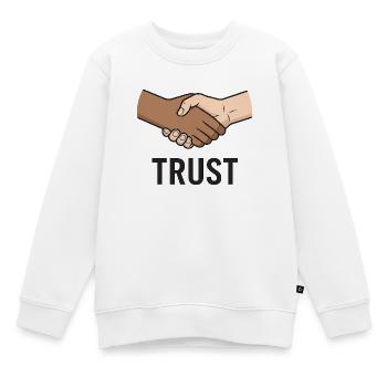 Faires Handshake-Symbol-Design - Kinder Premium Organic Sweatshirt - Weiß - Vorne - AI Model Kid Male (0cm)
