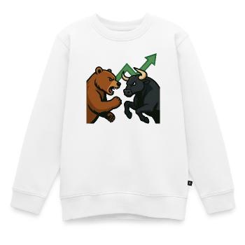 Bären und Bullen Kampf Chart - Kinder Premium Organic Sweatshirt - Weiß - Vorne - AI Model Kid Male (0cm)
