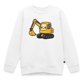 Excavatrice mignonne aux yeux écarquillés - Sweat Premium enfant bio - blanc - Devant - AI Model Kid Male (0cm)