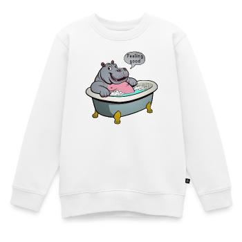 Nilpferd in der Badewanne - Kinder Premium Organic Sweatshirt - Weiß - Vorne - AI Model Kid Male (0cm)