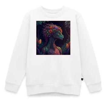 Mythischer Dschungeldrache Illustration - Kinder Premium Organic Sweatshirt - Weiß - Vorne - AI Model Kid Male (0cm)