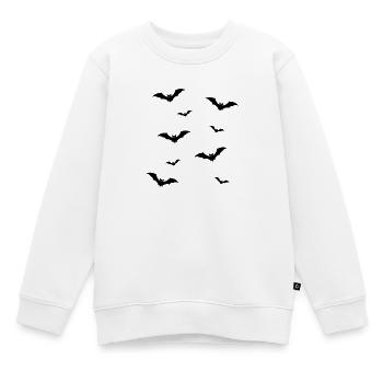 Fledermaus Schwarm Silhouette Illustration - Kinder Premium Organic Sweatshirt - Weiß - Vorne - AI Model Kid Male (0cm)