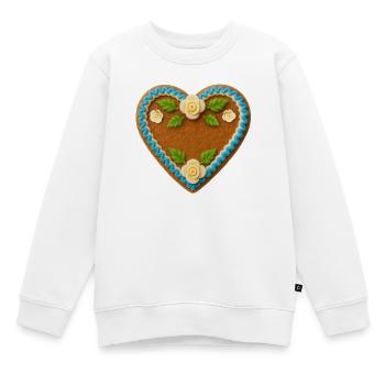 Herzhaftes Lebkuchenherz mit Zuckerguss - Kinder Premium Organic Sweatshirt - Weiß - Vorne - AI Model Kid Male (0cm)