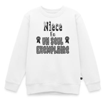 Niece in a single copy - Kids Premium Organic Sweatshirt - white - Front - AI Model Kid Male (0cm)